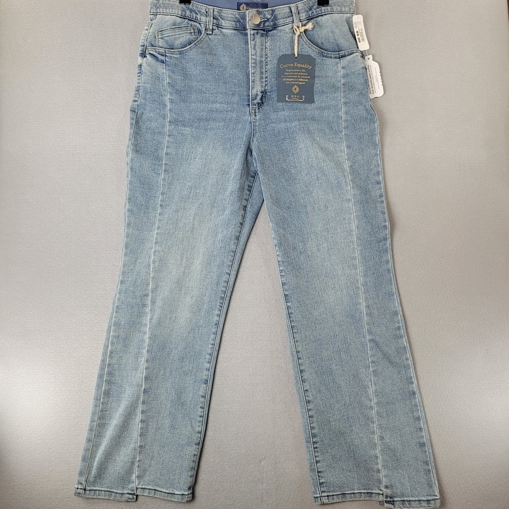 Democracy Jeans Curve Equality Light Wash Seam Detail Barely Boot Size 14 NWT